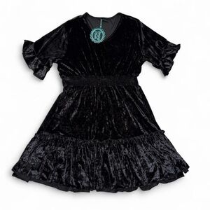 Sterling Kreek Everything Nice Black Velvet Mini Dress Women’s 3XL Plus Party